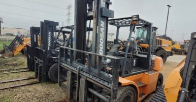 A forklift rental ready to go at ASCO Equipment